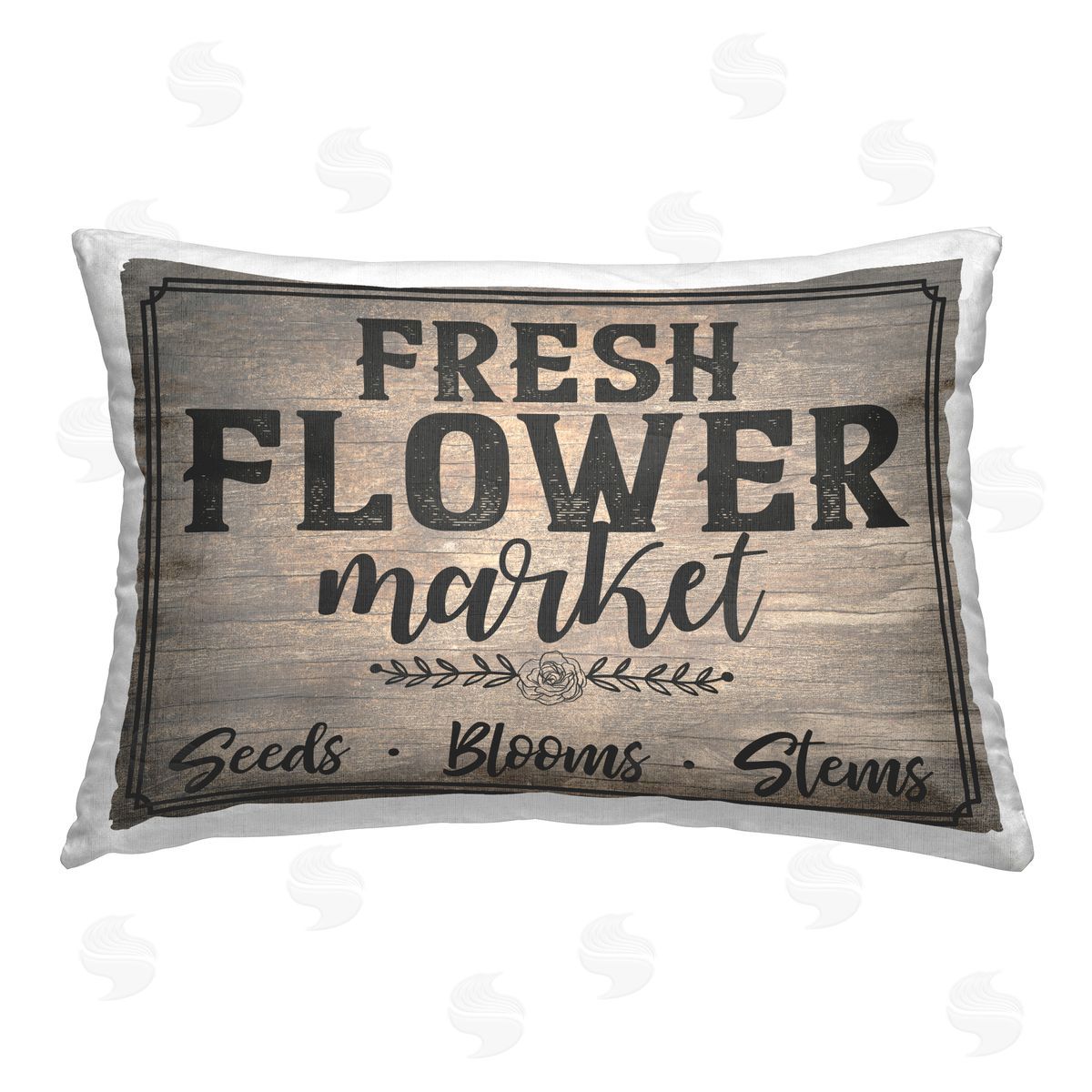 Angela Nickeas Rustic Flower Market Printed Plush Polyester Throw Pillow