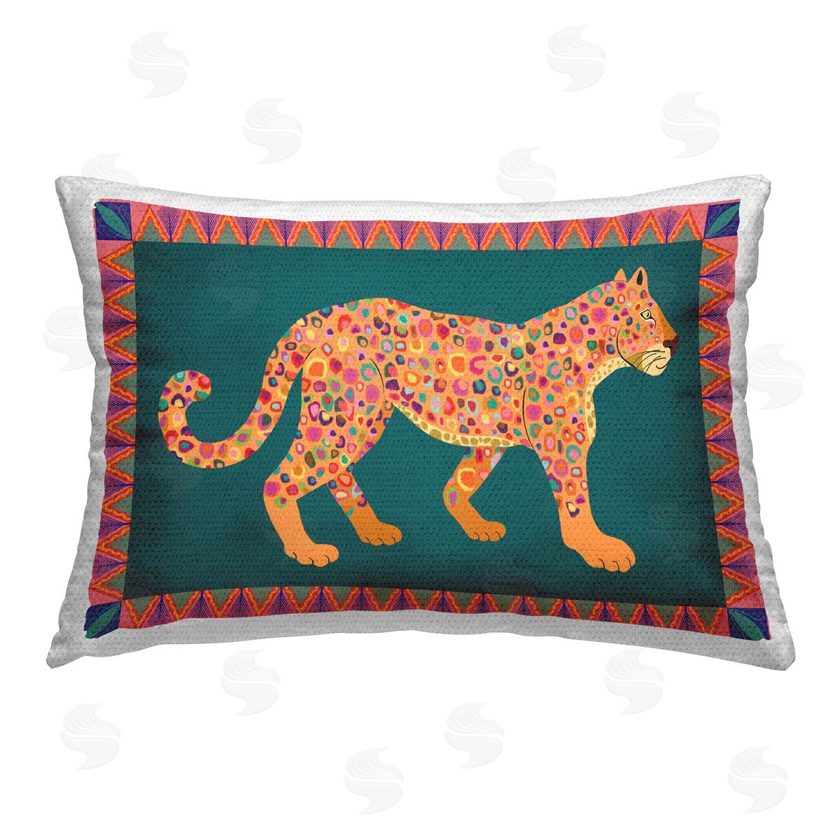 Darlene Seale Bold Patterned Lion Outdoor Quick-Dry Polyester Printed Throw Pillow