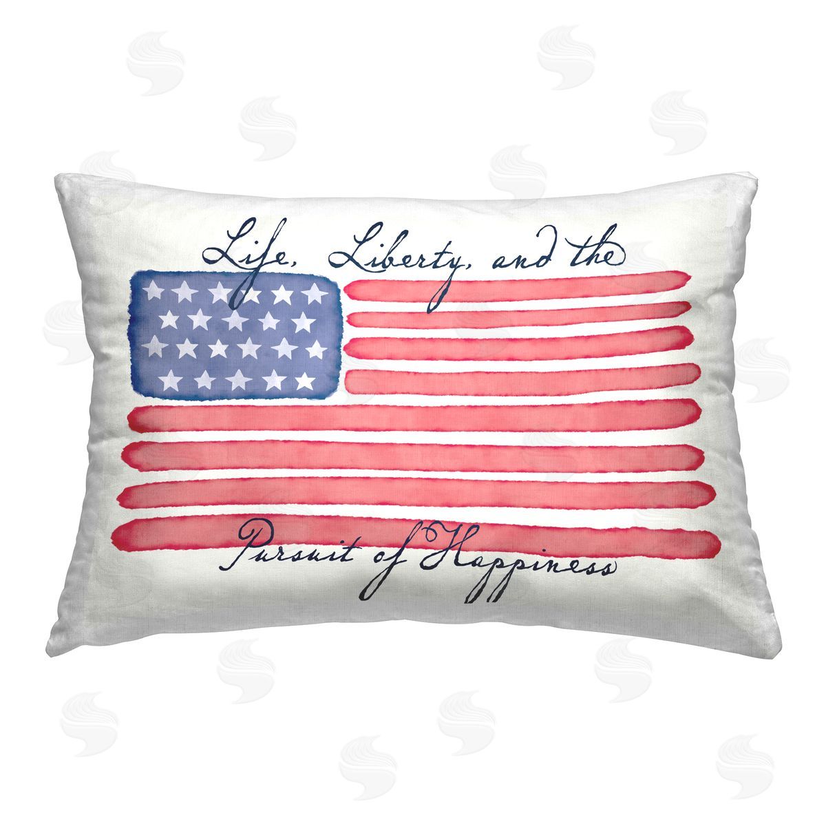 Darlene Seale All American Patriotic Phrase Printed Plush Polyester Throw Pillow