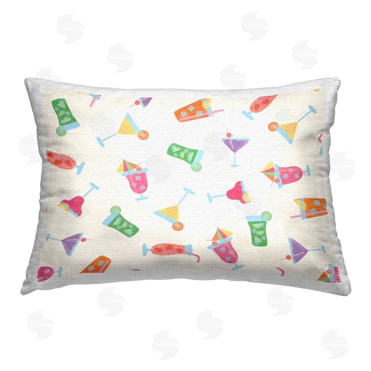 Taylor Shannon Designs Summertime Cocktails Patterns Outdoor Quick-Dry Polyester Printed Throw Pillow