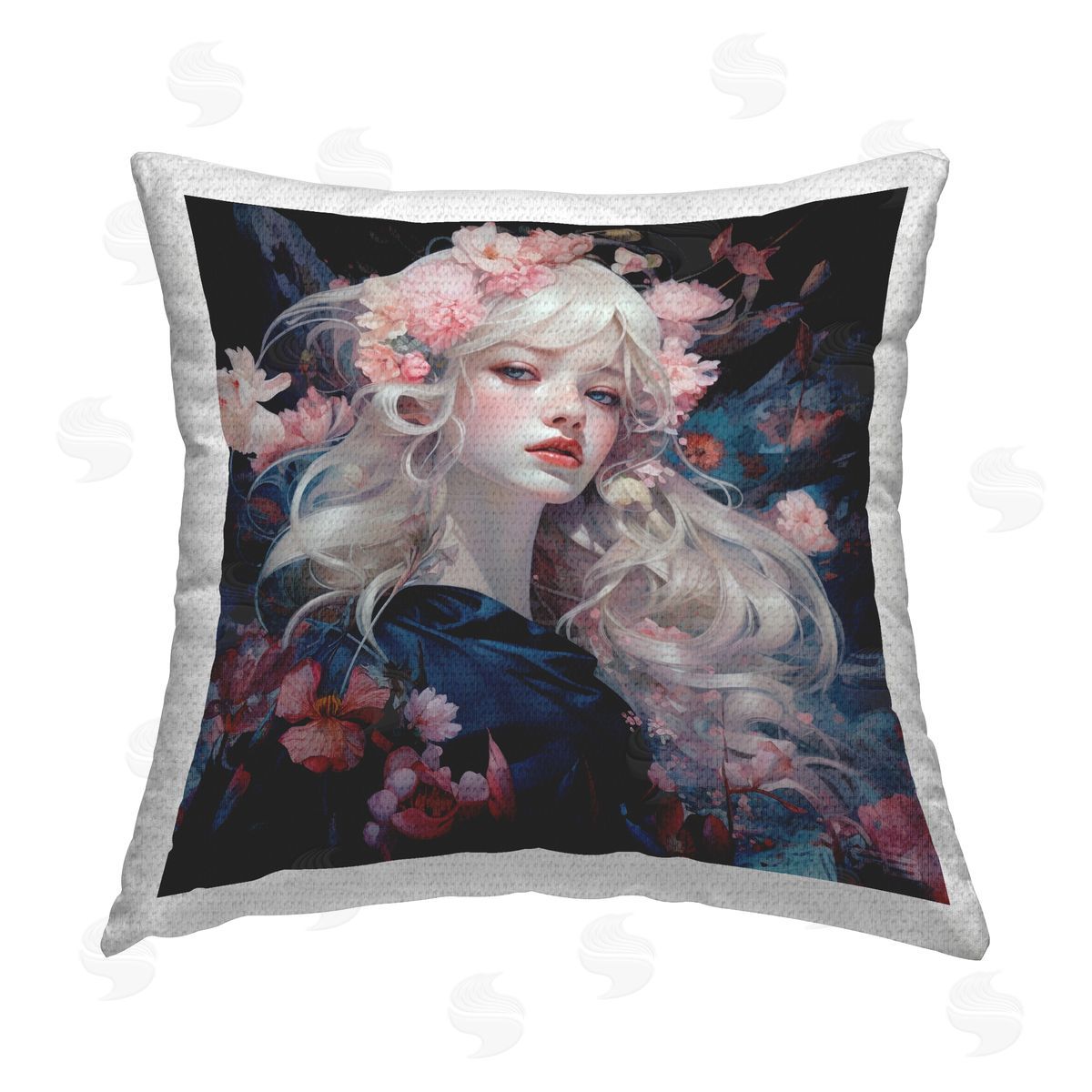 RB Delicate Florals Portrait Outdoor Quick-Dry Polyester Printed Throw Pillow