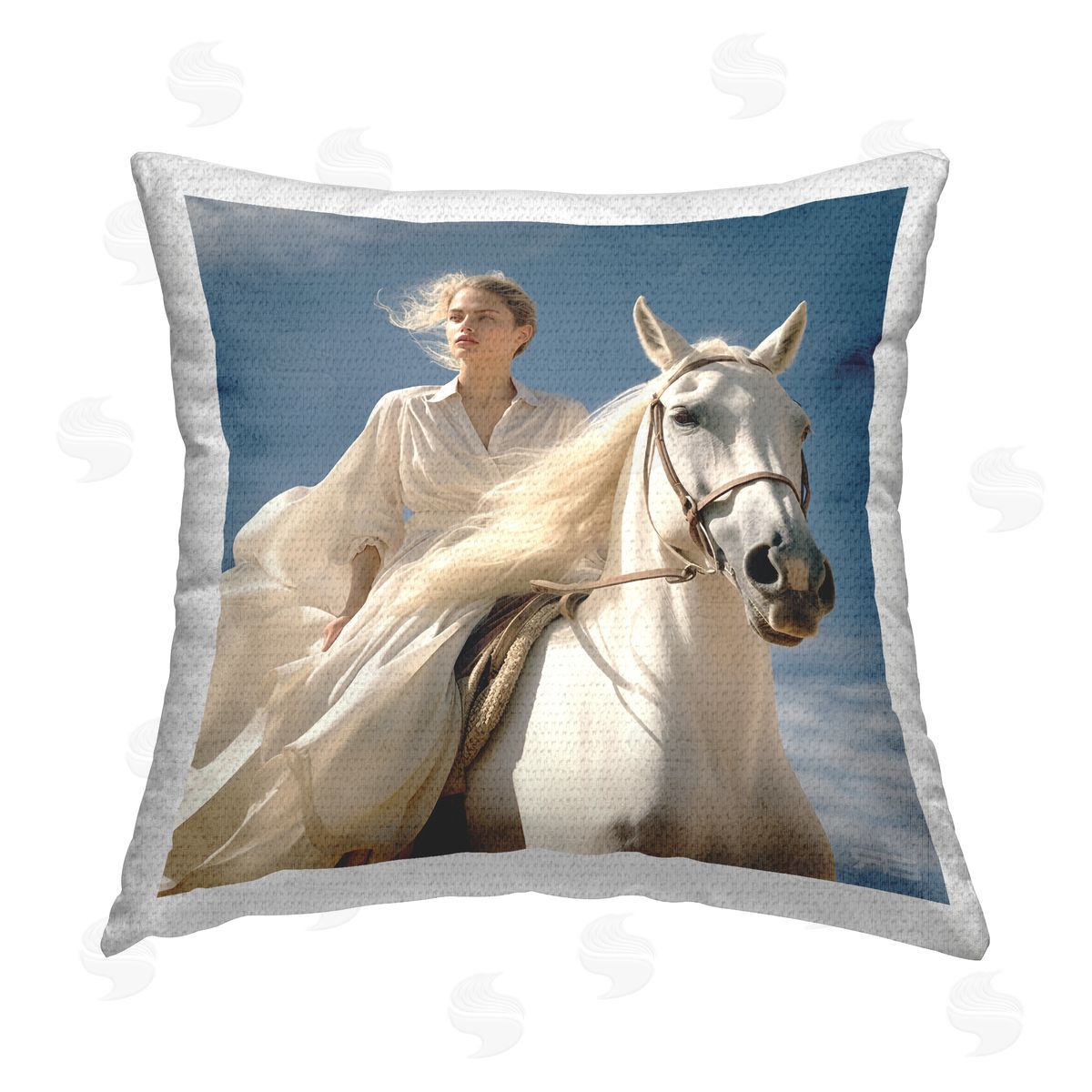 RB Windswept Equestrian Girl Outdoor Quick-Dry Polyester Printed Throw Pillow