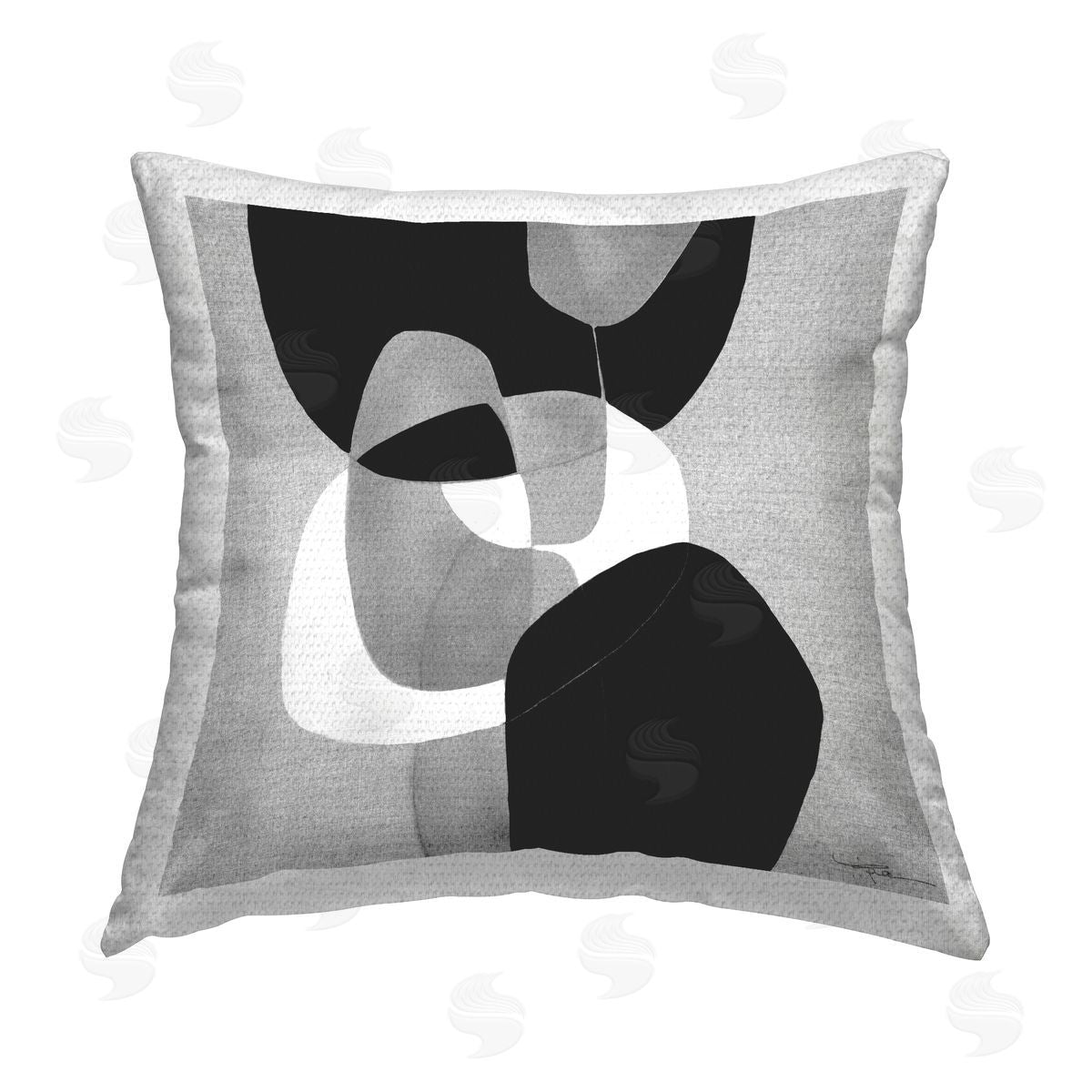 Kippi Leonard Abstract Sharp Cutouts Outdoor Quick-Dry Polyester Printed Throw Pillow