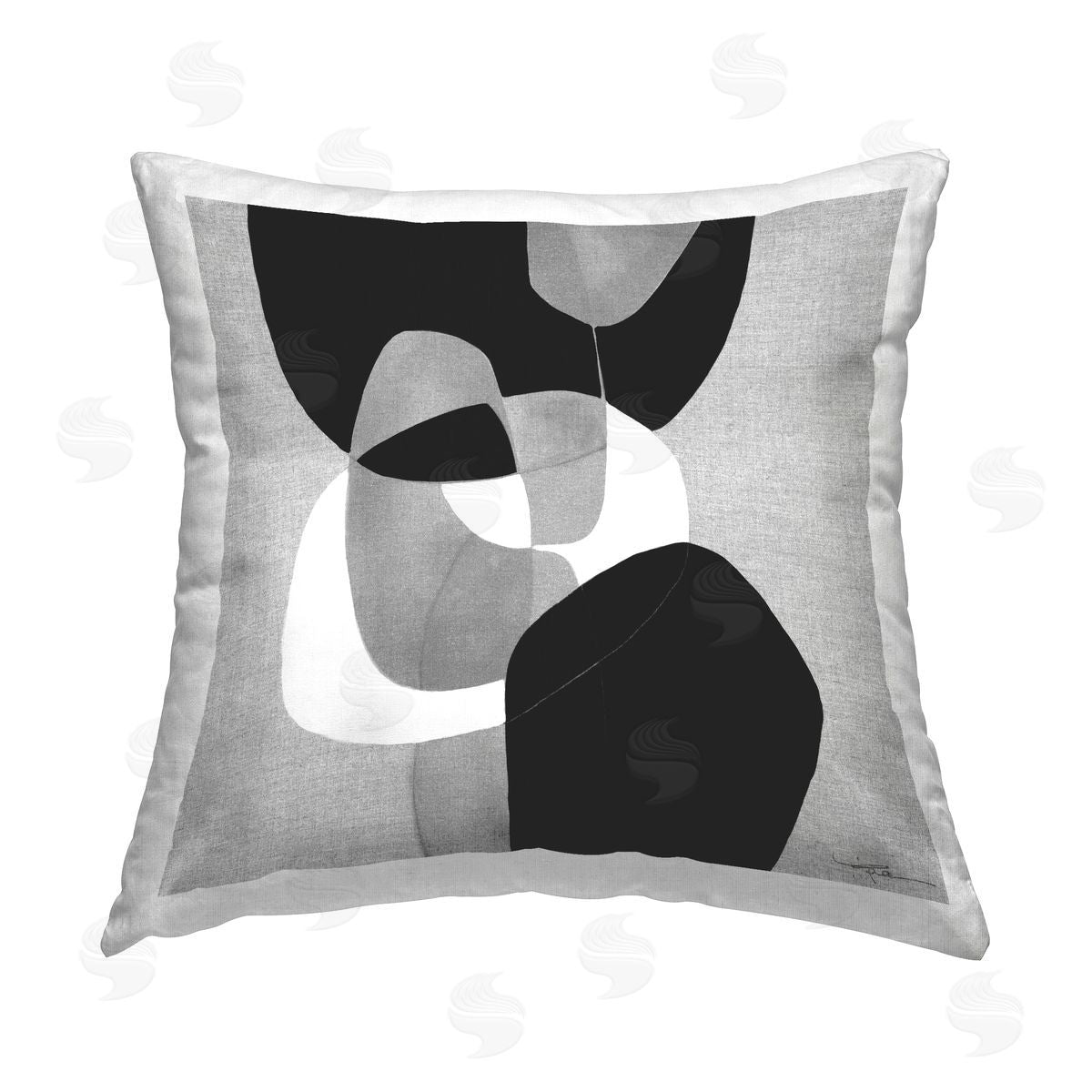Kippi Leonard Abstract Sharp Cutouts Printed Plush Polyester Throw Pillow
