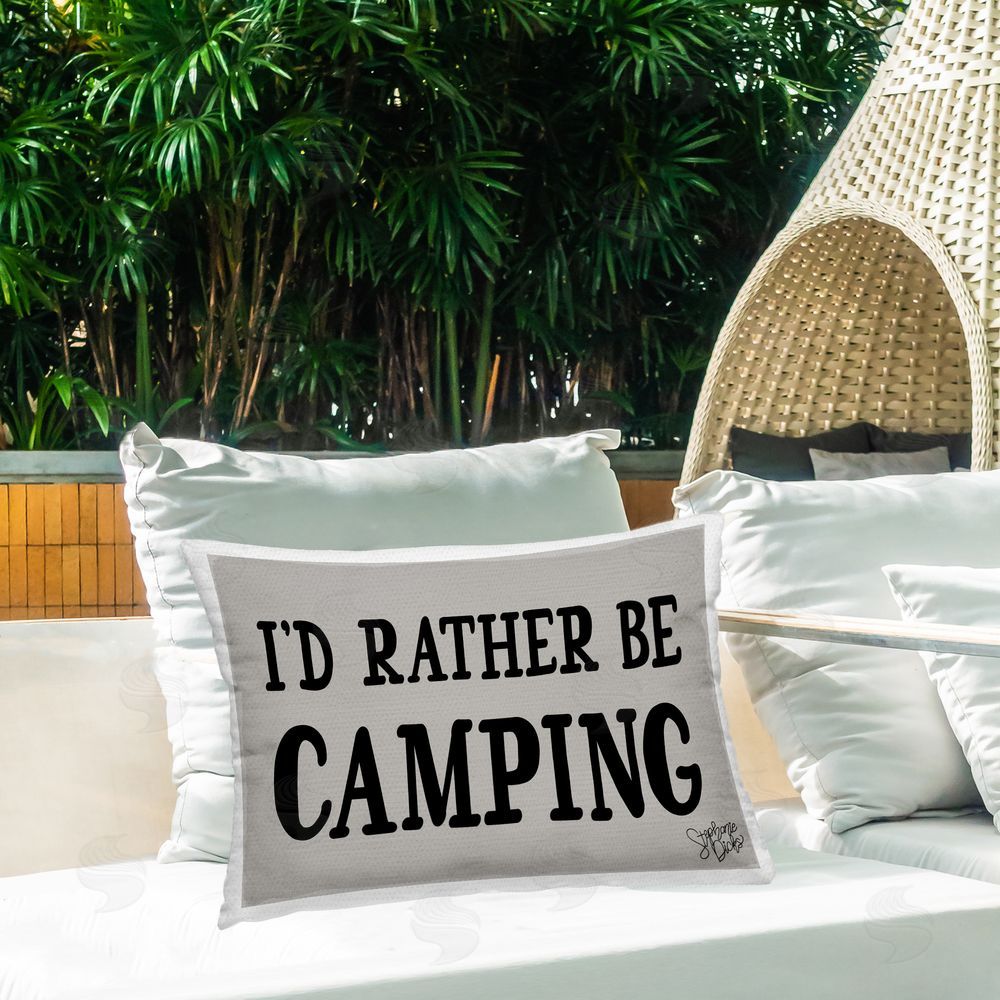 Stephanie Dicks Rather Be Camping Outdoor Quick-Dry Polyester Printed Throw Pillow in Back Yard
