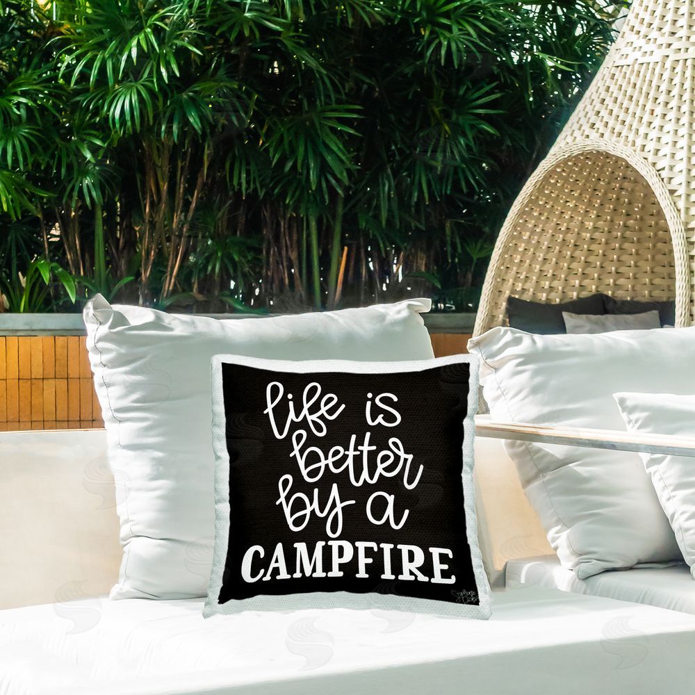 Stephanie Dicks Better By Campfire Outdoor Quick-Dry Polyester Printed Throw Pillow in Back Yard