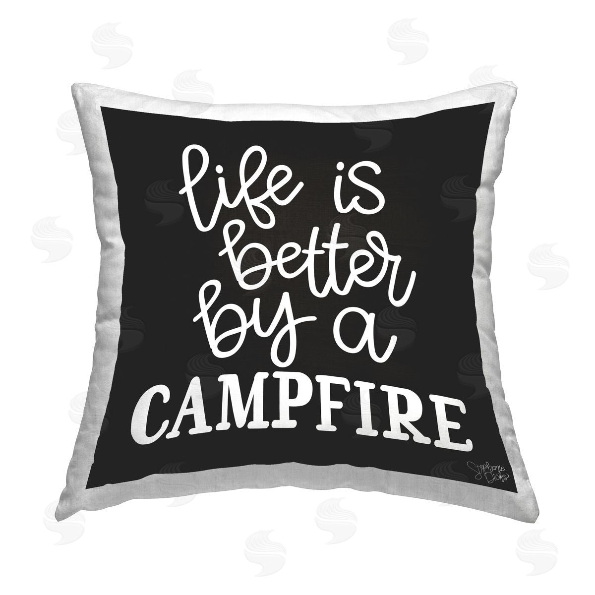 Stephanie Dicks Better By Campfire Printed Plush Polyester Throw Pillow