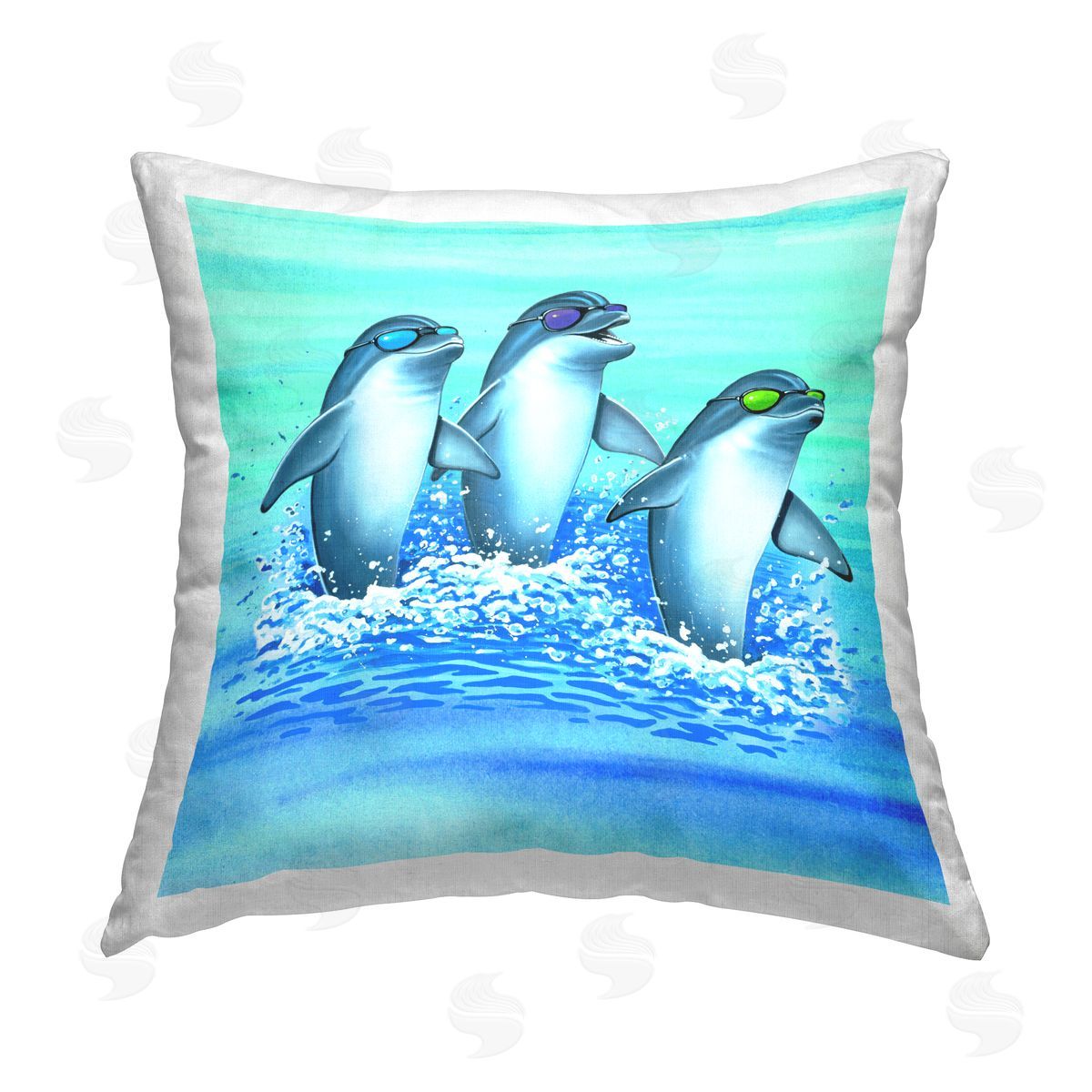 Art Brands Holdings LLC. Cool Dolphins Trio Printed Plush Polyester Throw Pillow