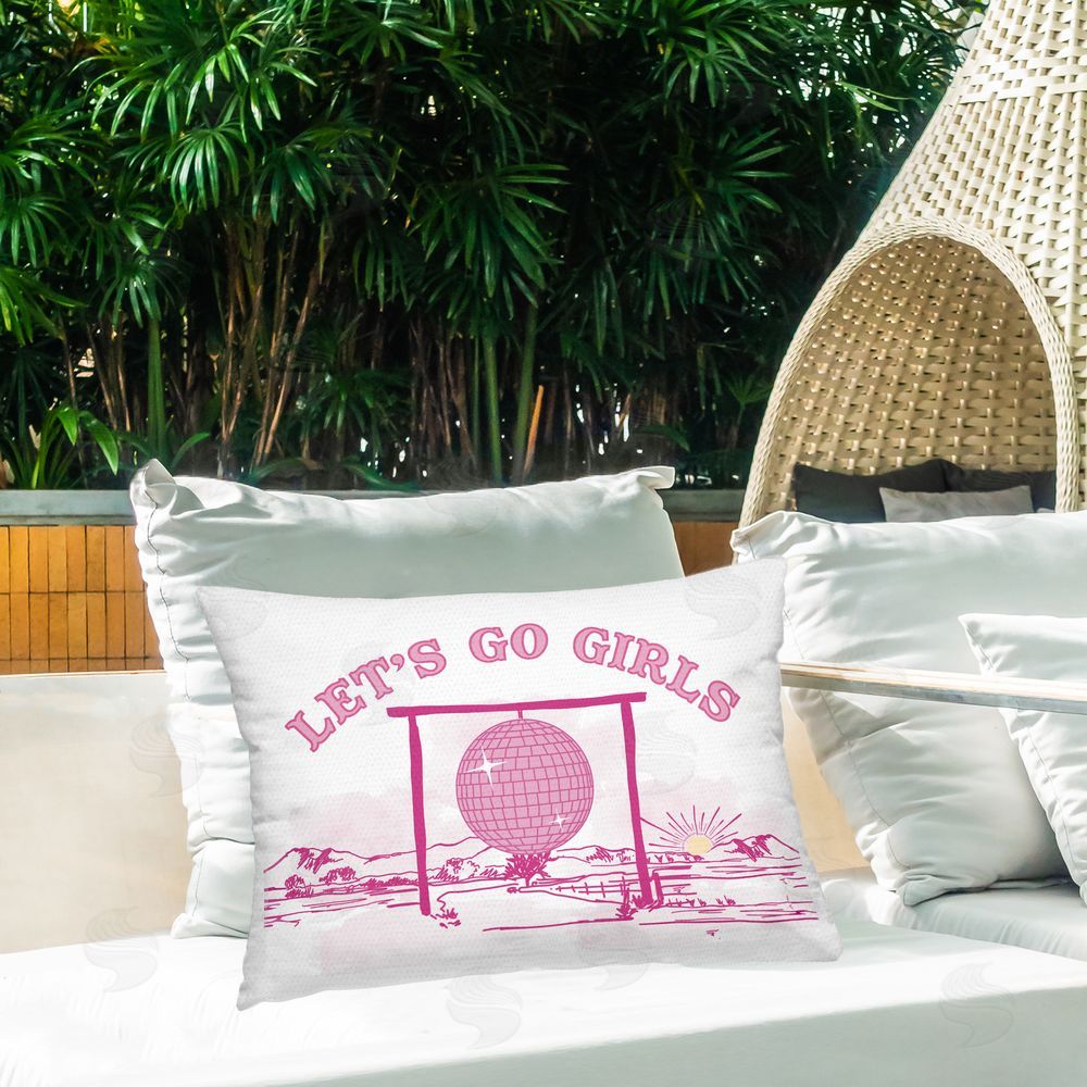 Daniela Santiago Go Girls Western Disco Outdoor Quick-Dry Polyester Printed Throw Pillow in Back Yard