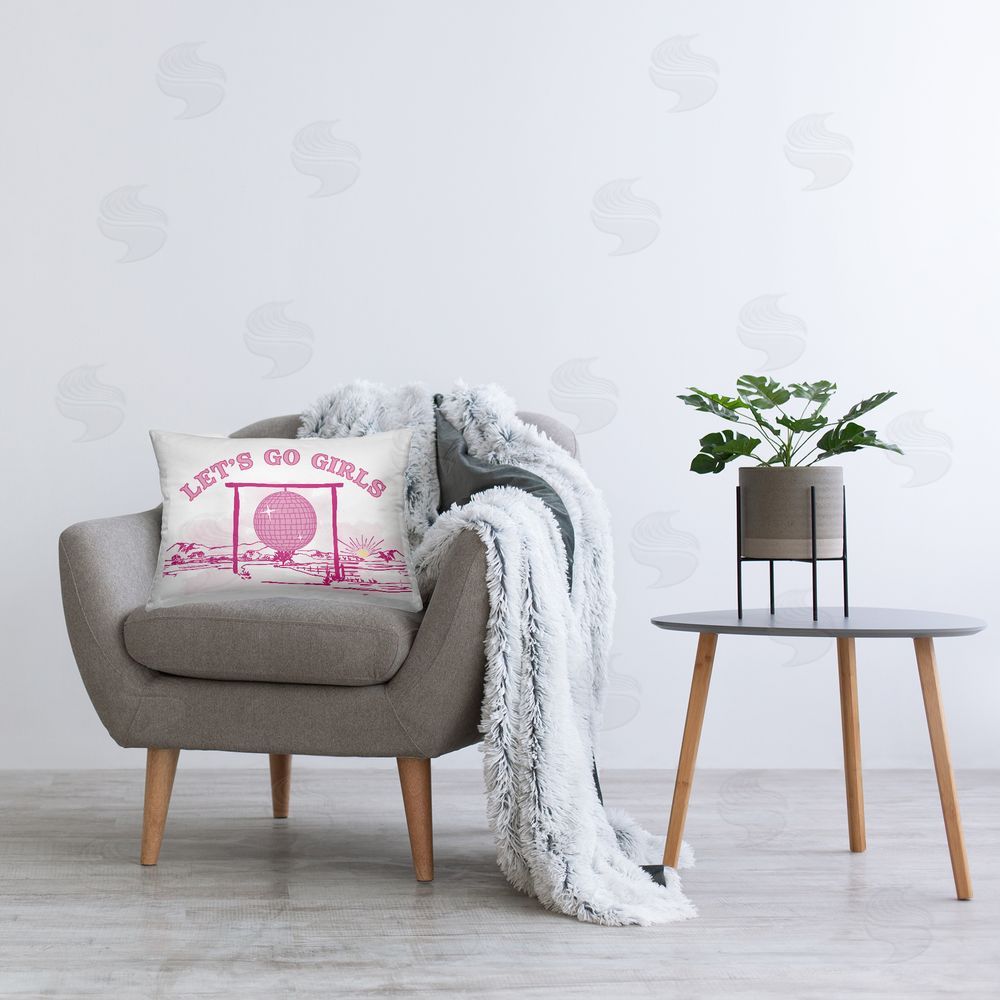 Daniela Santiago Go Girls Western Disco Printed Plush Polyester Throw Pillow On Chair