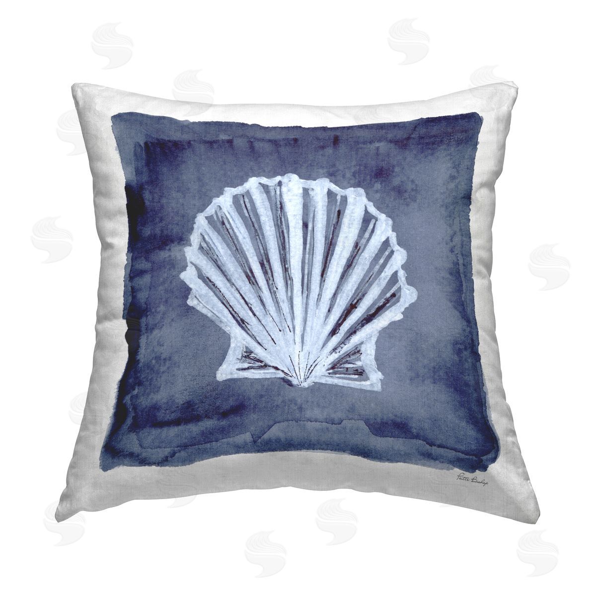Patti Bishop Clam Shell Impression Printed Plush Polyester Throw Pillow