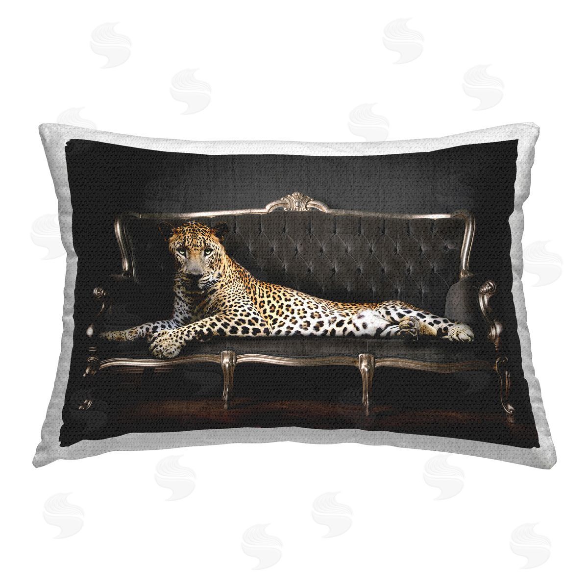 Reinders Cheetah Sprawled on Couch Outdoor Quick-Dry Polyester Printed Throw Pillow
