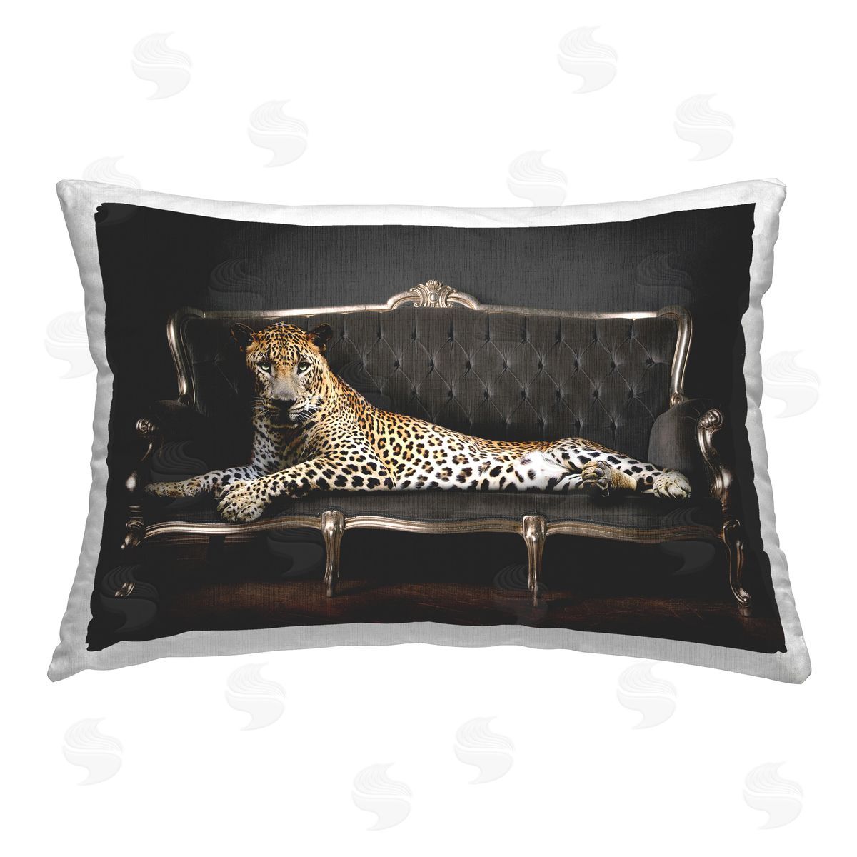 Reinders Cheetah Sprawled on Couch Printed Plush Polyester Throw Pillow