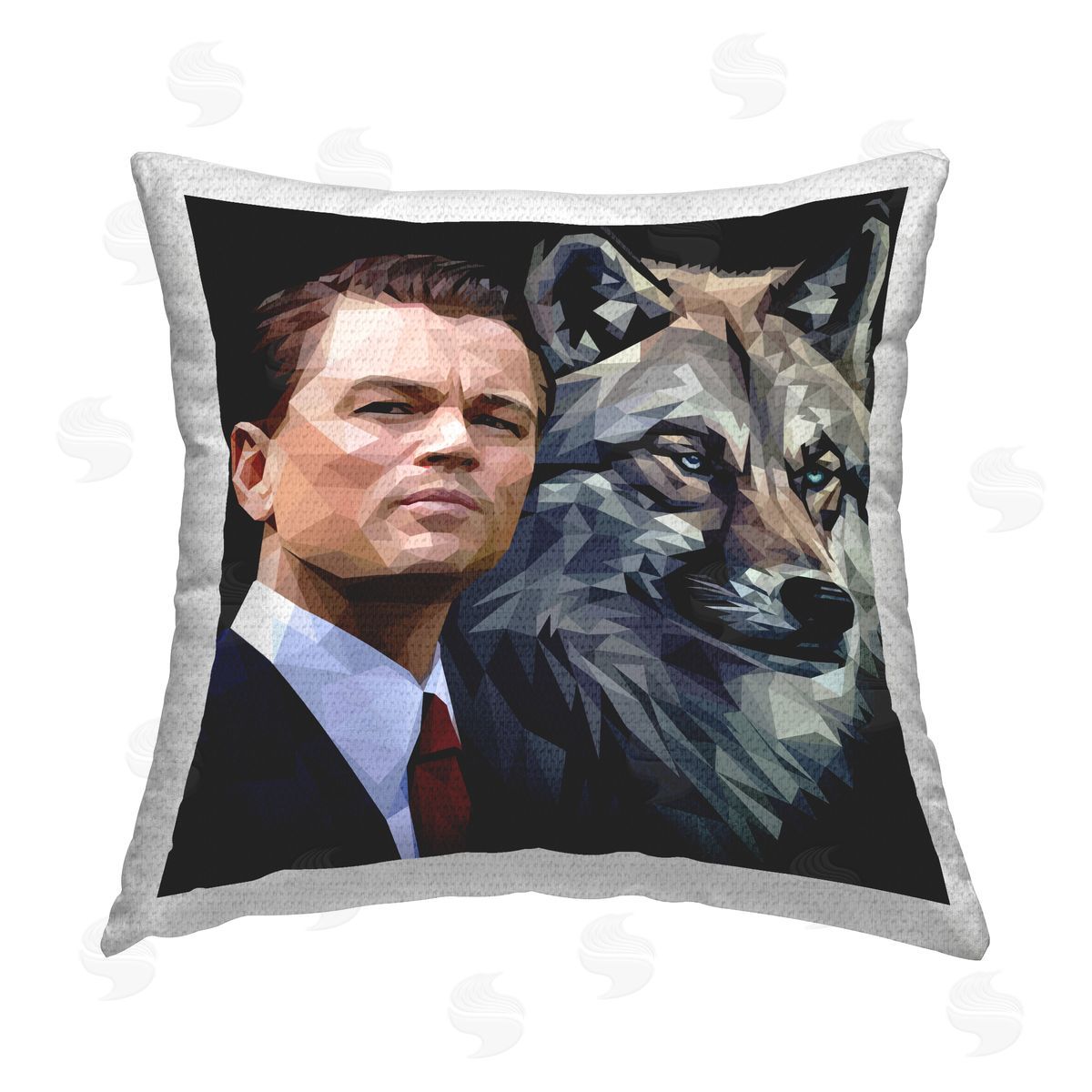 Birch & Ink Leonardo with Wolf Outdoor Quick-Dry Polyester Printed Throw Pillow