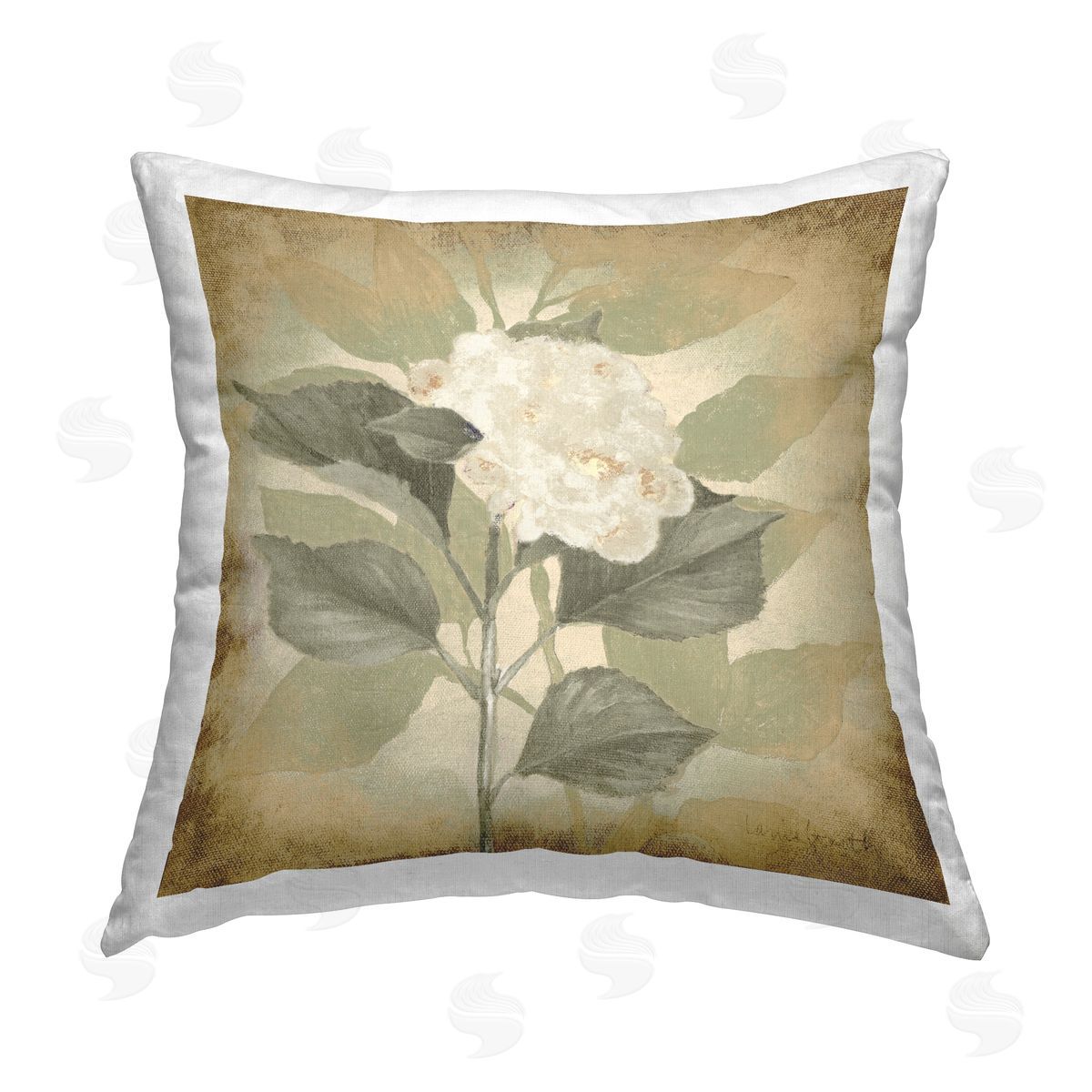 Lanie Loreth Aubergine Hydrangea Impression Printed Plush Polyester Throw Pillow