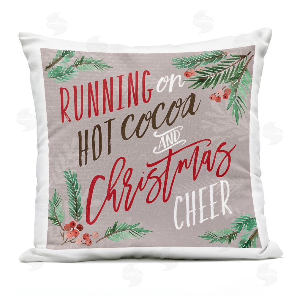 Deb Strain Cocoa & Christmas Cheer Outdoor Quick-Dry Polyester Printed Throw Pillow