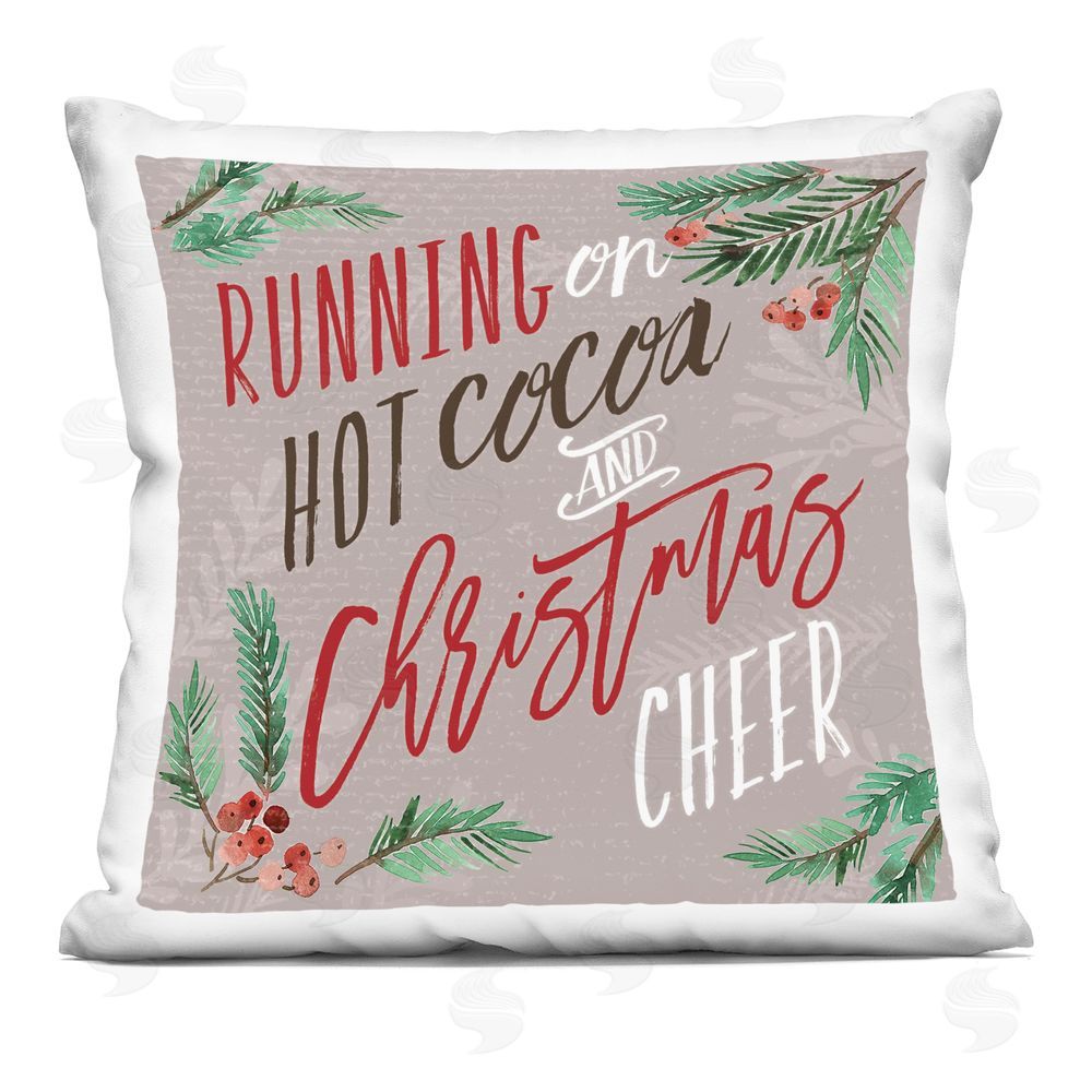 Deb Strain Cocoa & Christmas Cheer Printed Plush Polyester Throw Pillow