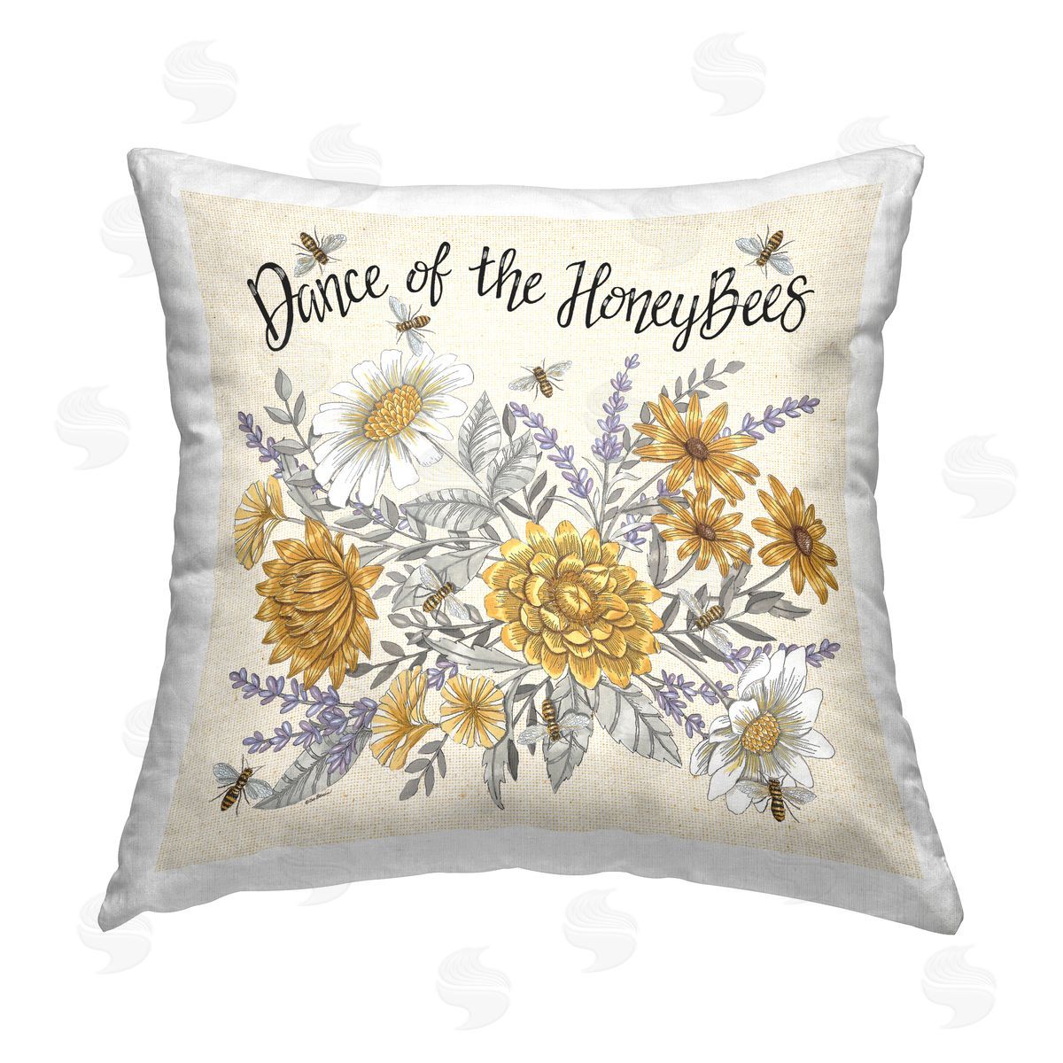 Deb Strain Dance of Honeybees Printed Plush Polyester Throw Pillow