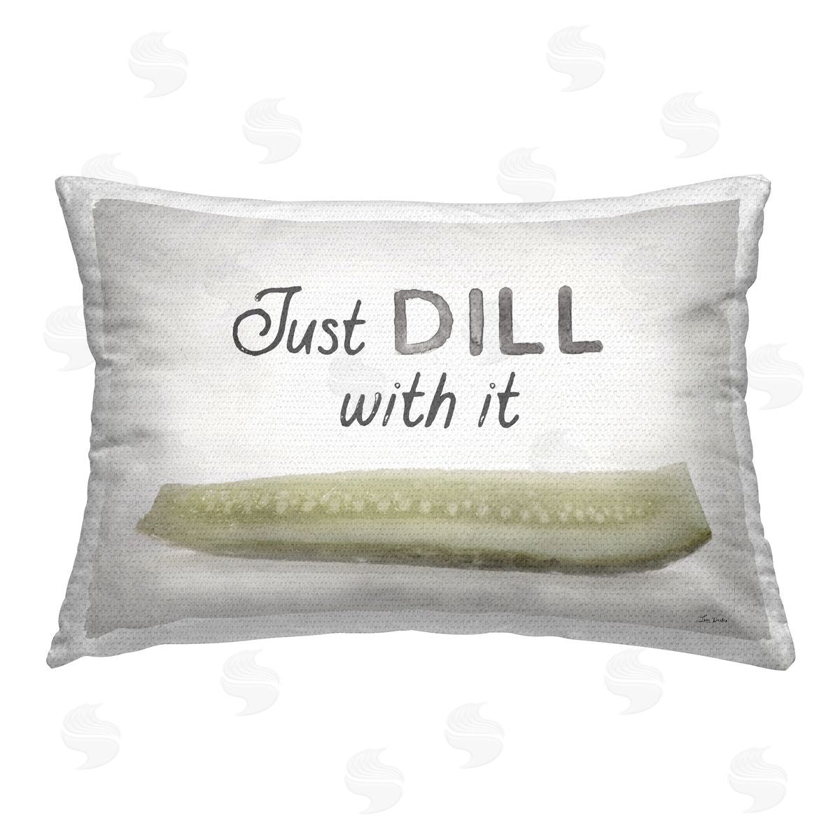 Lori Deiter Just Dill With It Outdoor Quick-Dry Polyester Printed Throw Pillow