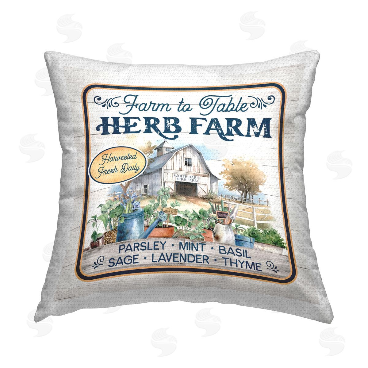 Mollie B. Fresh Daily Herb Farm Outdoor Quick-Dry Polyester Printed Throw Pillow