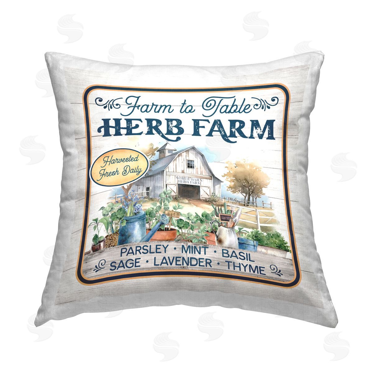 Mollie B. Fresh Daily Herb Farm Printed Plush Polyester Throw Pillow