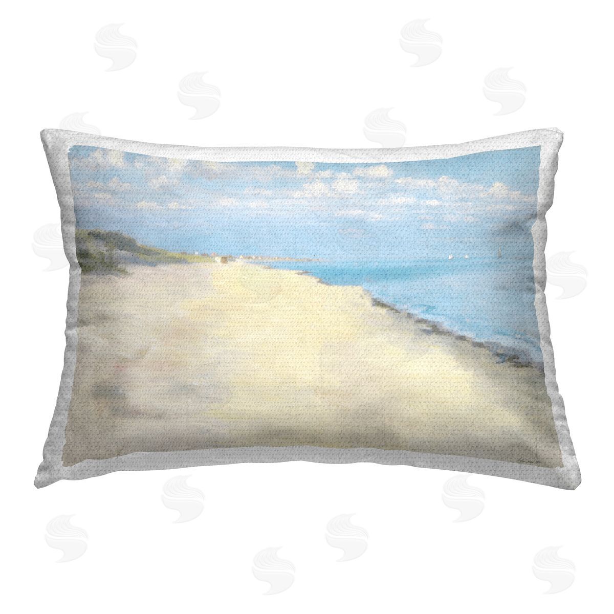 Stellar Design Studio Solemn Beach Tide Outdoor Quick-Dry Polyester Printed Throw Pillow