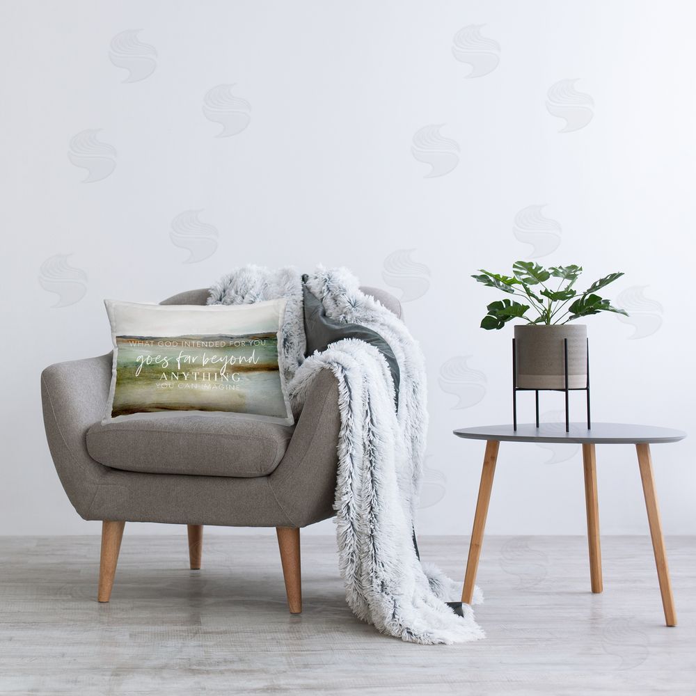 Sara G. Designs God's Intentions Proverb Printed Plush Polyester Throw Pillow On Chair