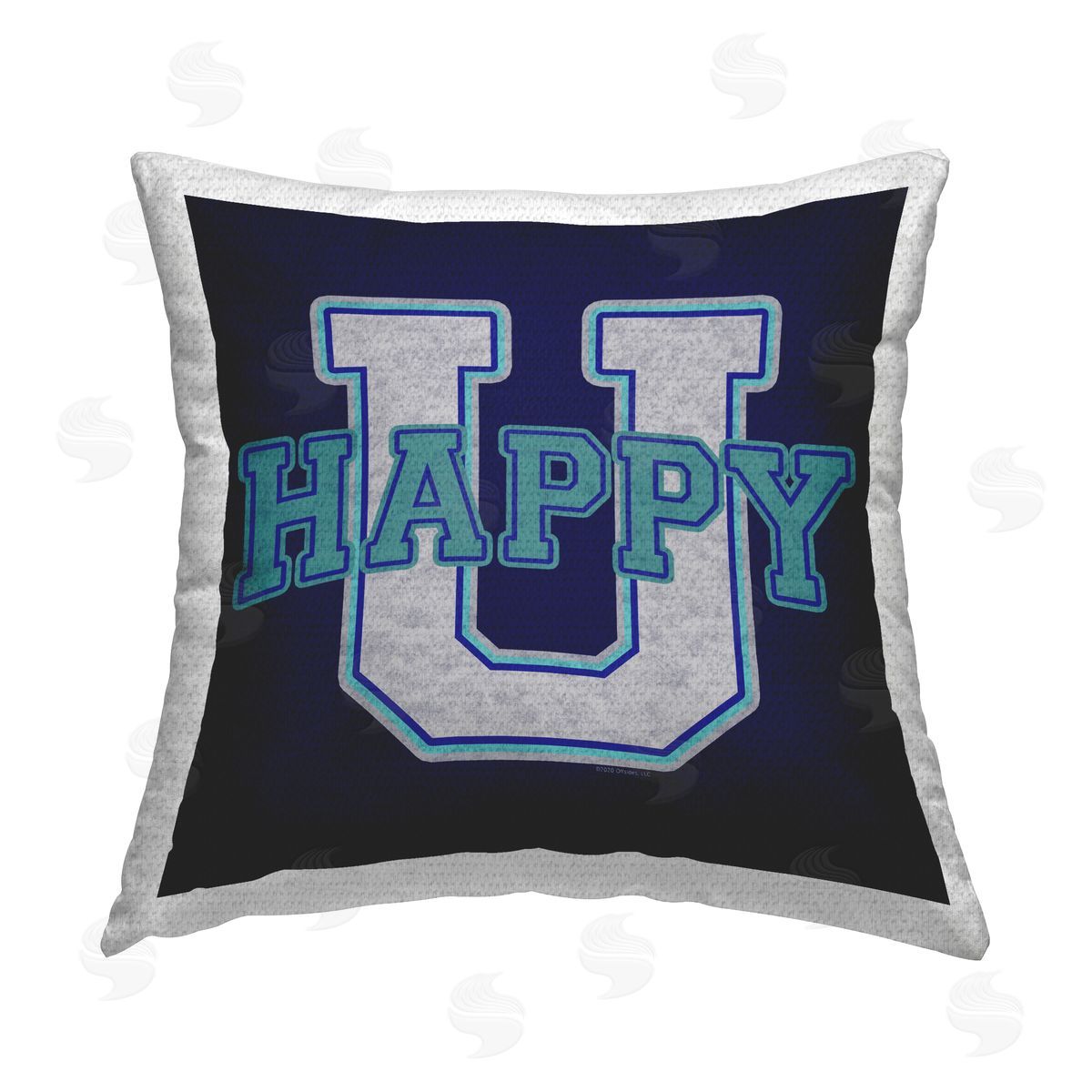 Higher Learning/Life Is High Happy U Varsity Style Outdoor Quick-Dry Polyester Printed Throw Pillow
