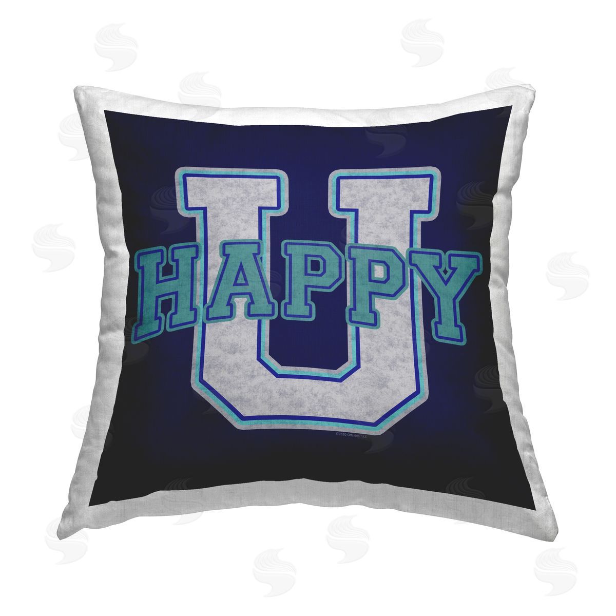 Higher Learning/Life Is High Happy U Varsity Style Printed Plush Polyester Throw Pillow