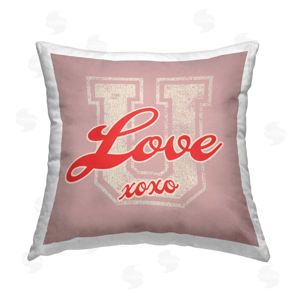 Higher Learning/Life Is High Love U XOXO Varsity Printed Plush Polyester Throw Pillow