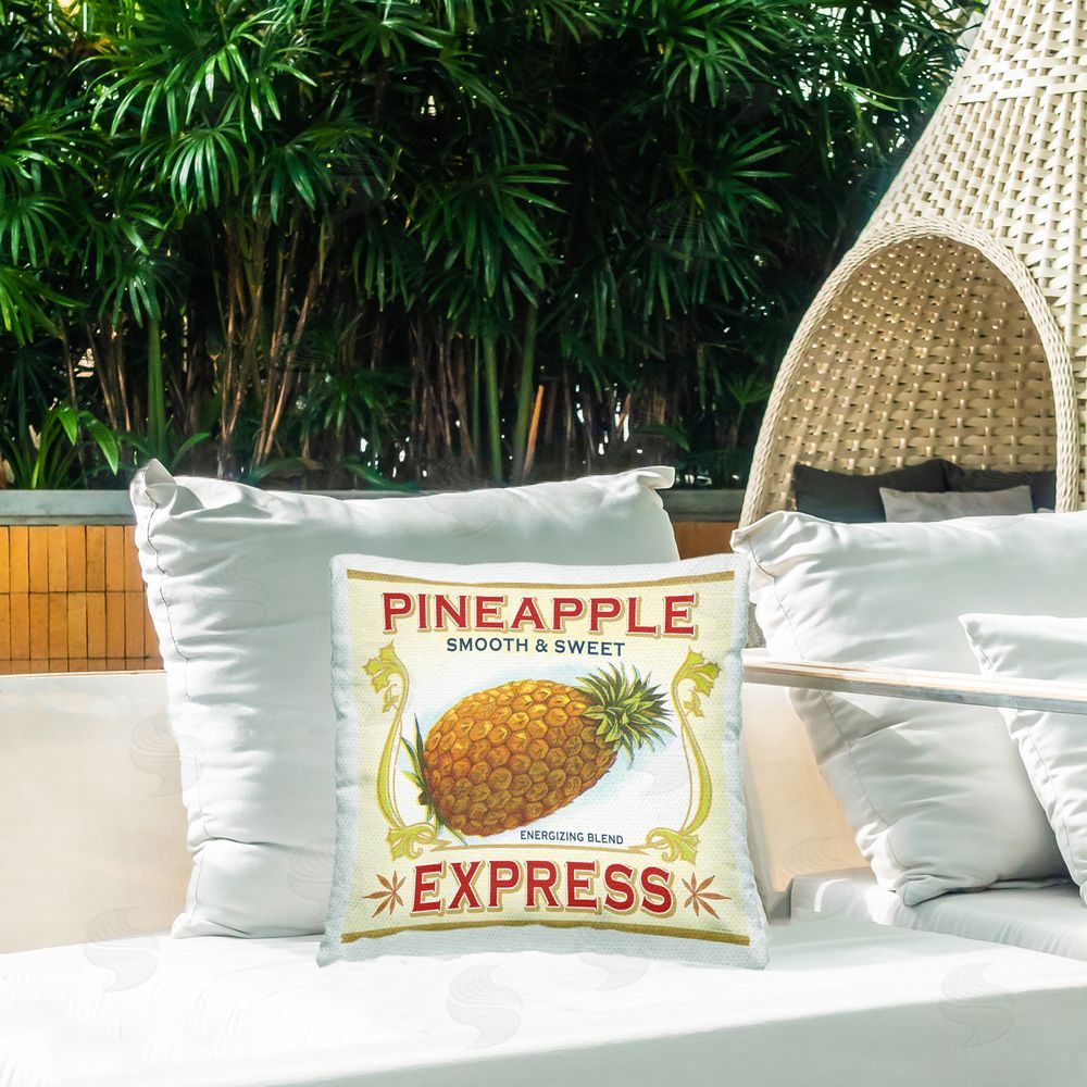 Classic Cannabis/Life Is High Smooth & Sweet Pineapple Outdoor Quick-Dry Polyester Printed Throw Pillow in Back Yard