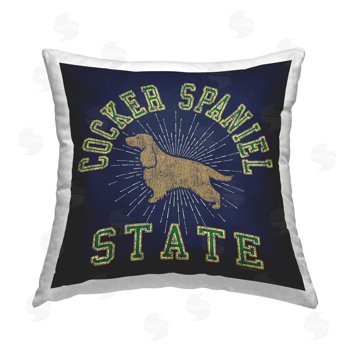 Spirit Animals/Life Is High Cocker Spaniel State Printed Plush Polyester Throw Pillow