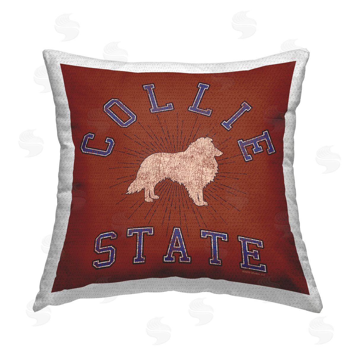 Spirit Animals/Life Is High Vintage Collie State Outdoor Quick-Dry Polyester Printed Throw Pillow