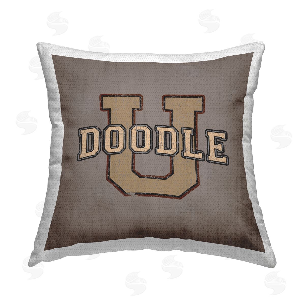 Spirit Animals/Life Is High Vintage Doodle U Outdoor Quick-Dry Polyester Printed Throw Pillow