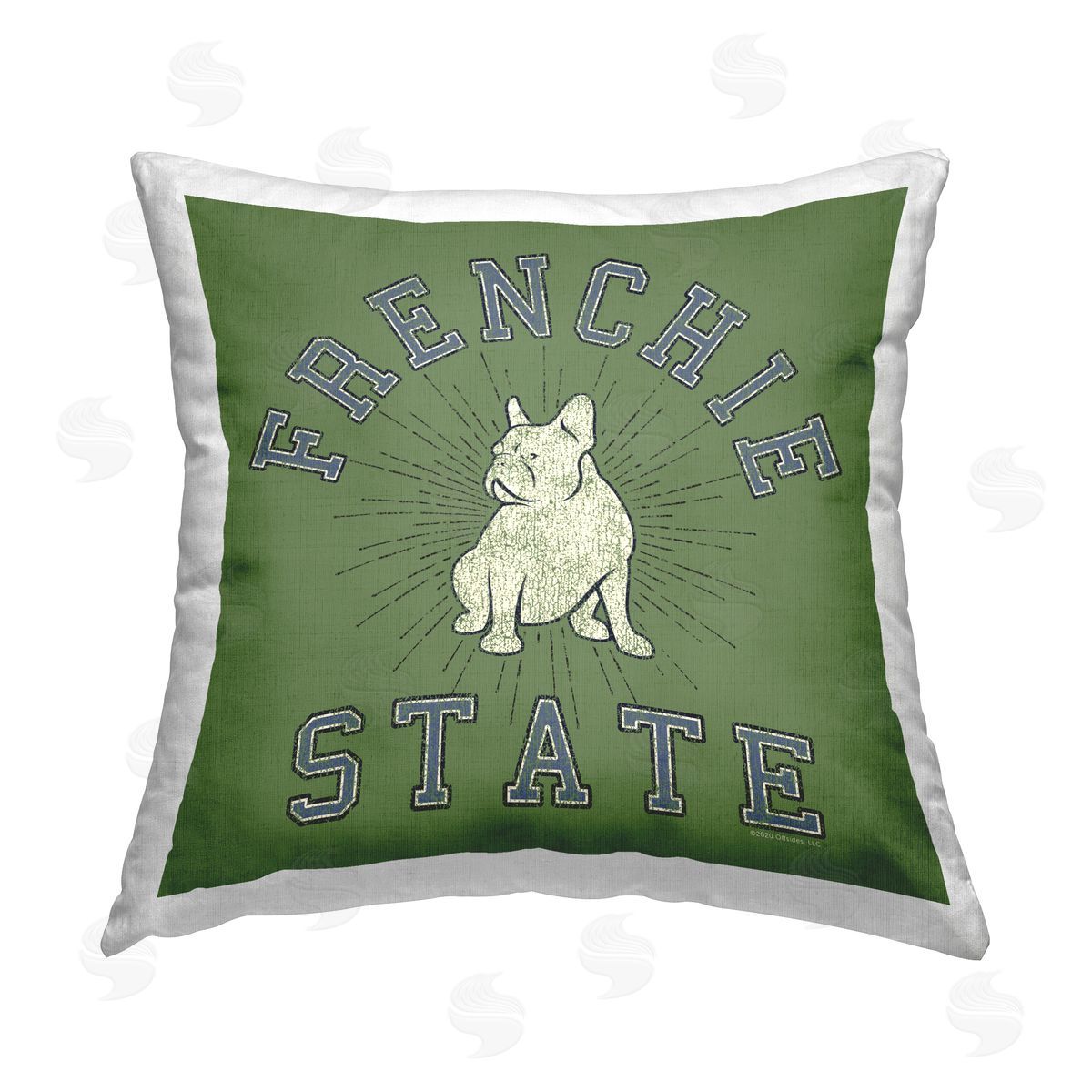 Spirit Animals/Life Is High Vintage Frenchie State Printed Plush Polyester Throw Pillow