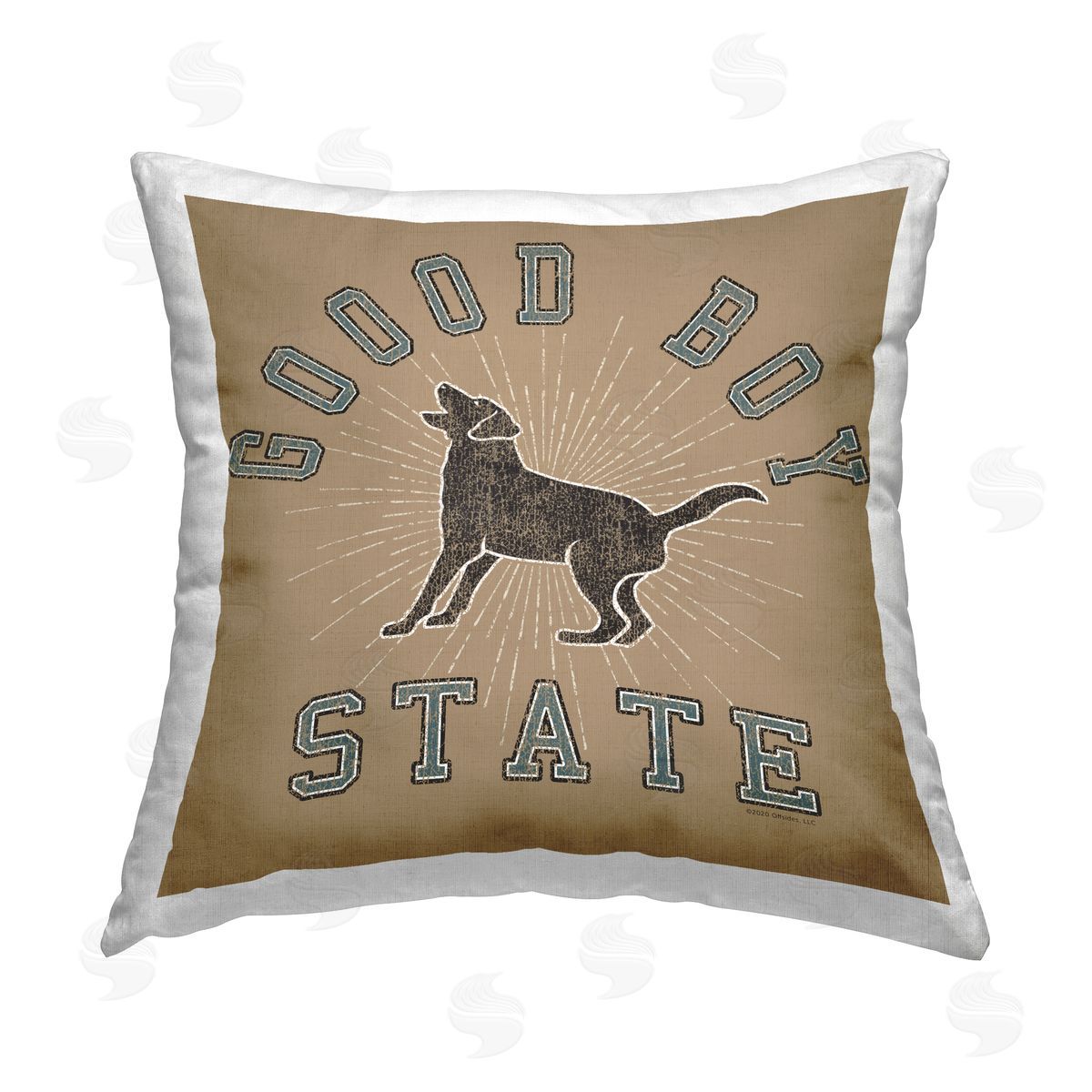 Spirit Animals/Life Is High Vintage Good Boy State Printed Plush Polyester Throw Pillow
