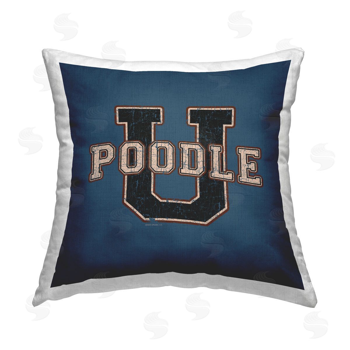 Spirit Animals/Life Is High Varsity Poodle U Printed Plush Polyester Throw Pillow