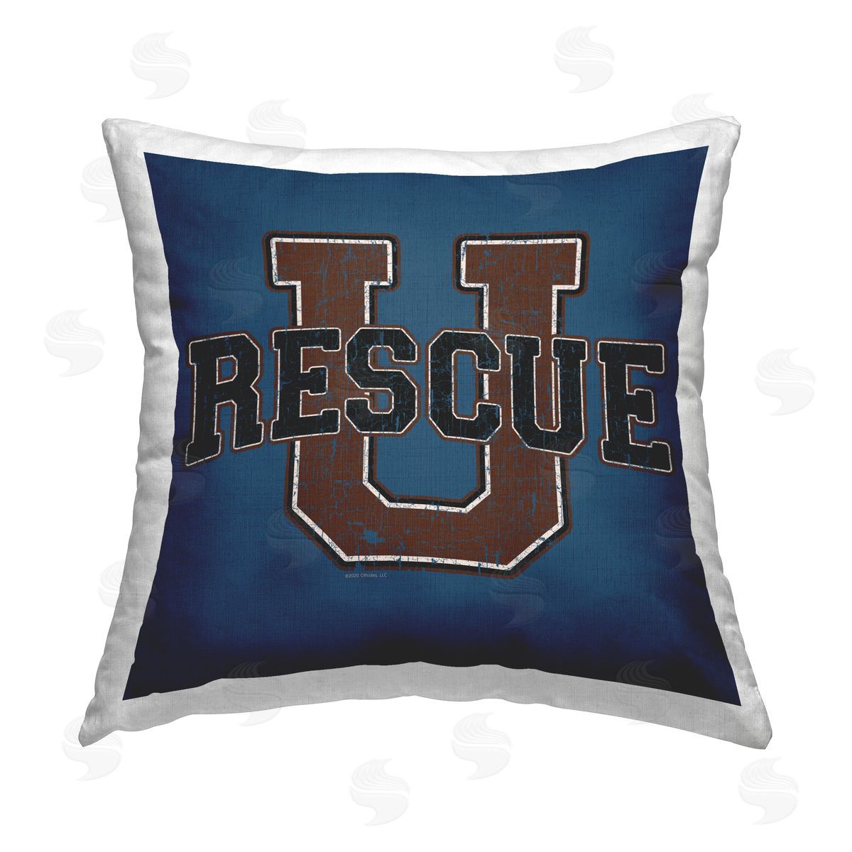 Spirit Animals/Life Is High Rescue U Vintage Varsity Printed Plush Polyester Throw Pillow