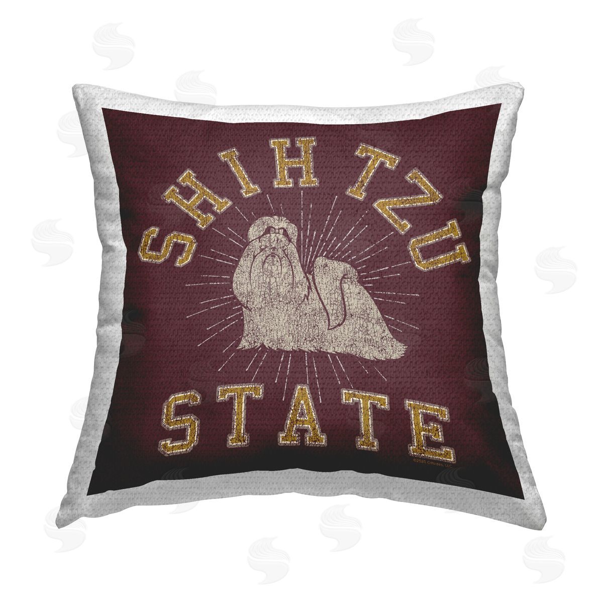 Spirit Animals/Life Is High Shih Tzu State Varsity Outdoor Quick-Dry Polyester Printed Throw Pillow