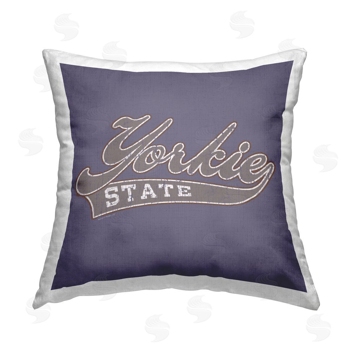 Spirit Animals/Life Is High Vintage College Yorkie State Printed Plush Polyester Throw Pillow