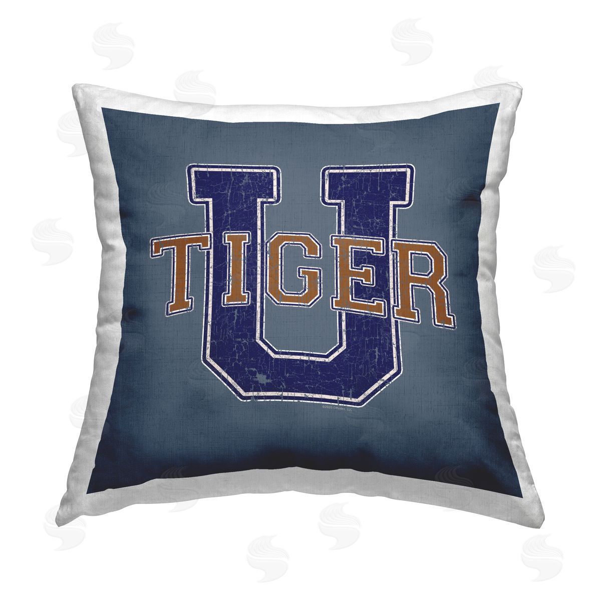 Spirit Animals/Life Is High Varsity Tiger U Vintage Printed Plush Polyester Throw Pillow
