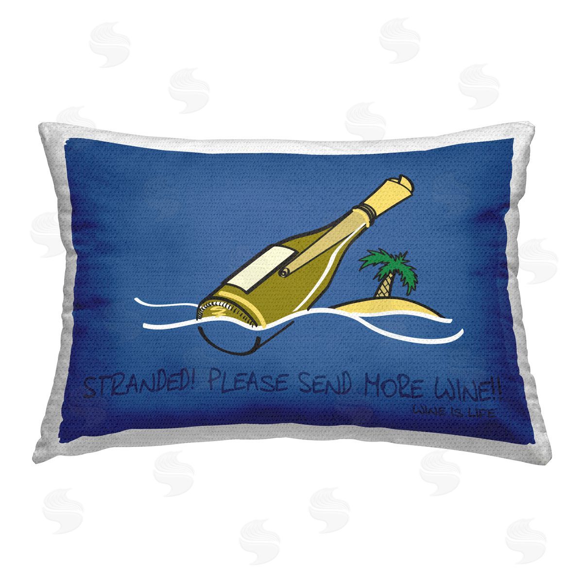 WIL Stranded Send More Wine Outdoor Quick-Dry Polyester Printed Throw Pillow