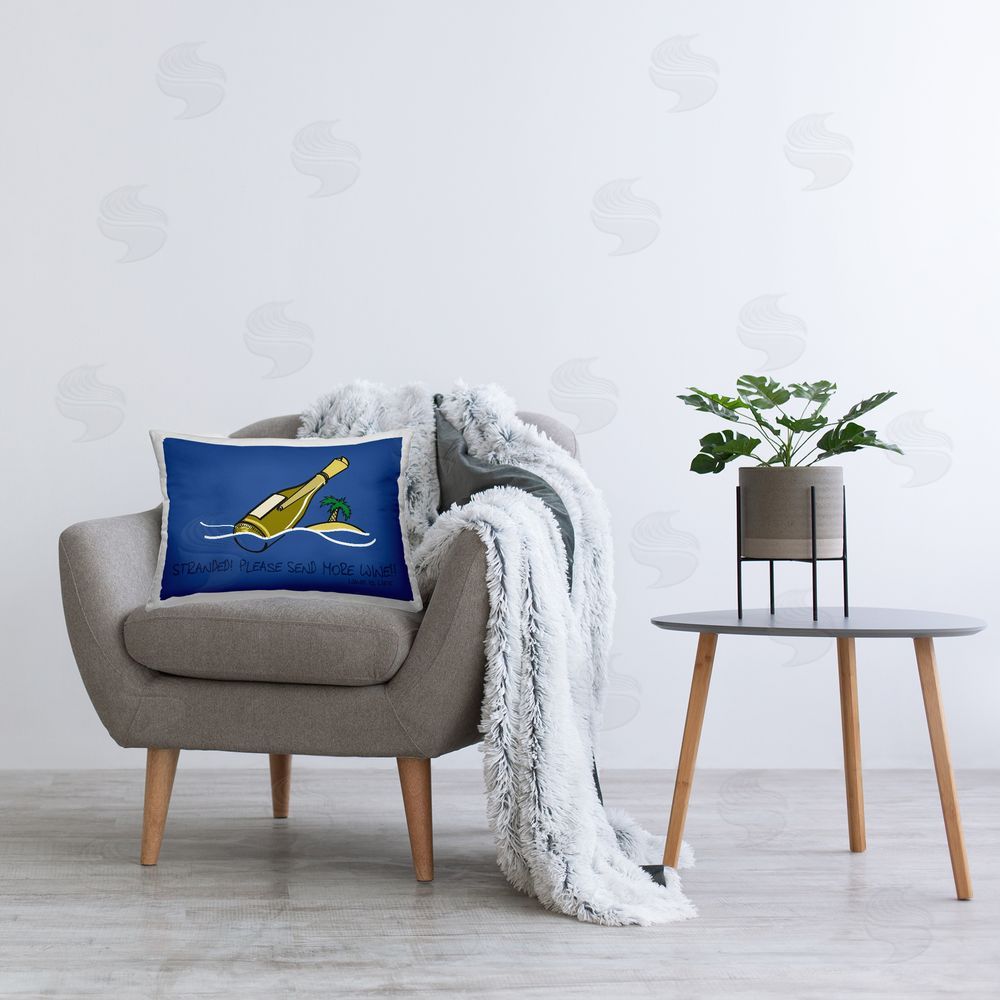 WIL Stranded Send More Wine Printed Plush Polyester Throw Pillow On Chair