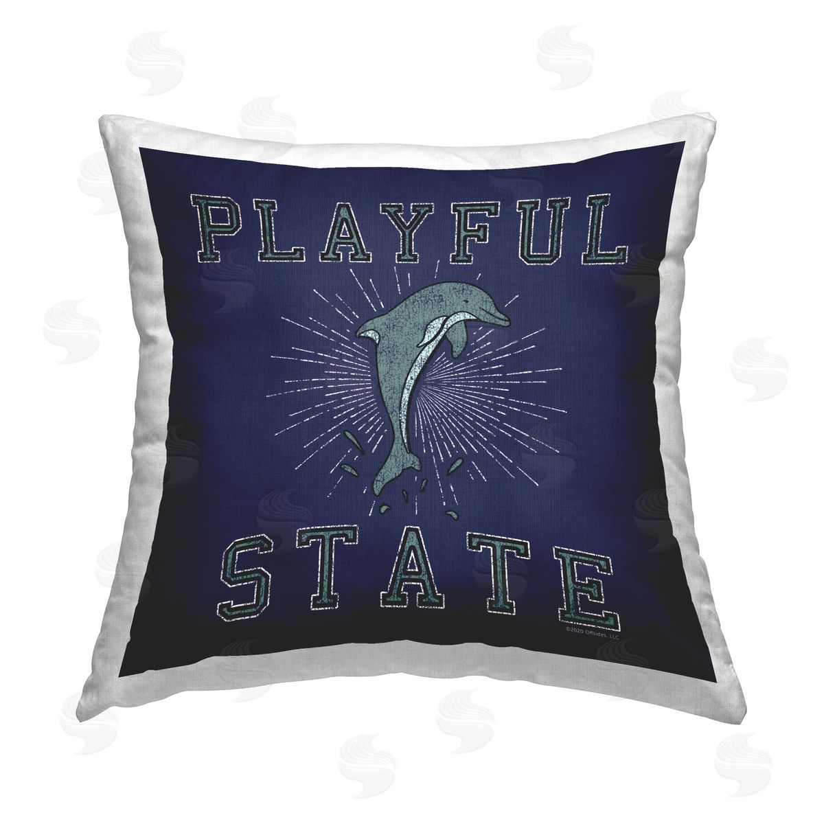 Spirit Animals/Life Is High Playful State Dolphin Printed Plush Polyester Throw Pillow