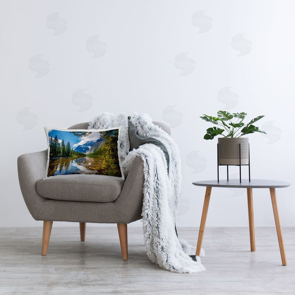 Marty Hulsebos Mountain Valley's Stream Printed Plush Polyester Throw Pillow On Chair