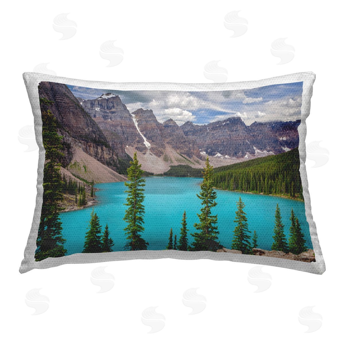 Marty Hulsebos Vivid Blue Valley Pond Outdoor Quick-Dry Polyester Printed Throw Pillow