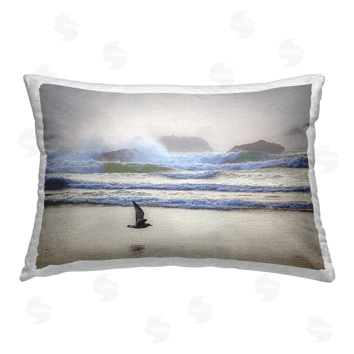 Marty Hulsebos Flying Low over Shore Outdoor Quick-Dry Polyester Printed Throw Pillow