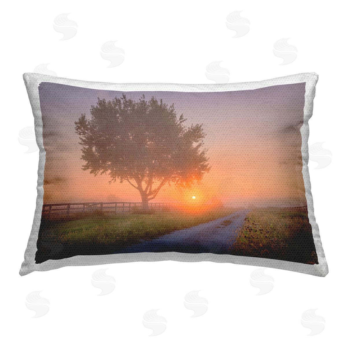 Marty Hulsebos Flower Lined Path Outdoor Quick-Dry Polyester Printed Throw Pillow