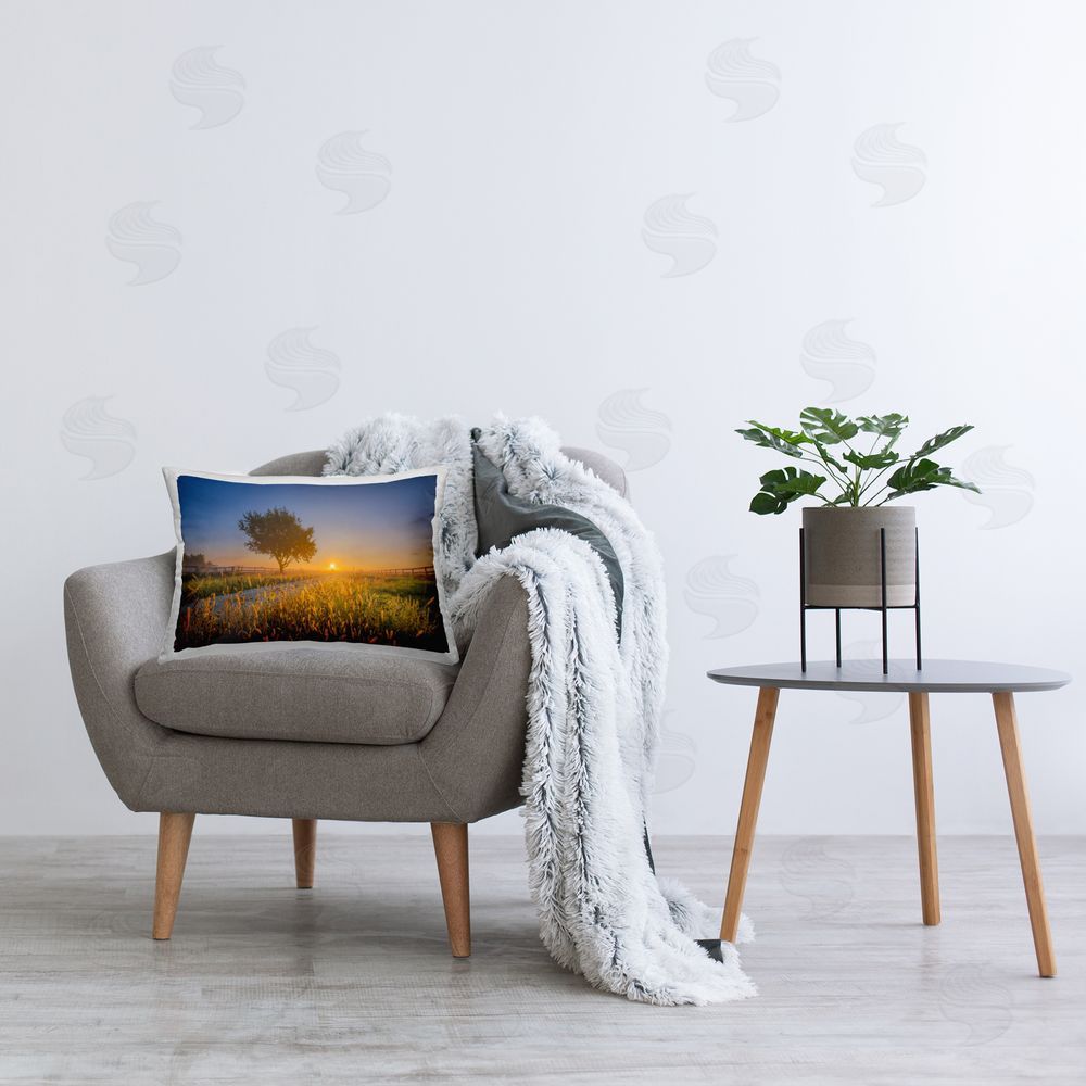 Marty Hulsebos Rising Sun Horizon Printed Plush Polyester Throw Pillow On Chair
