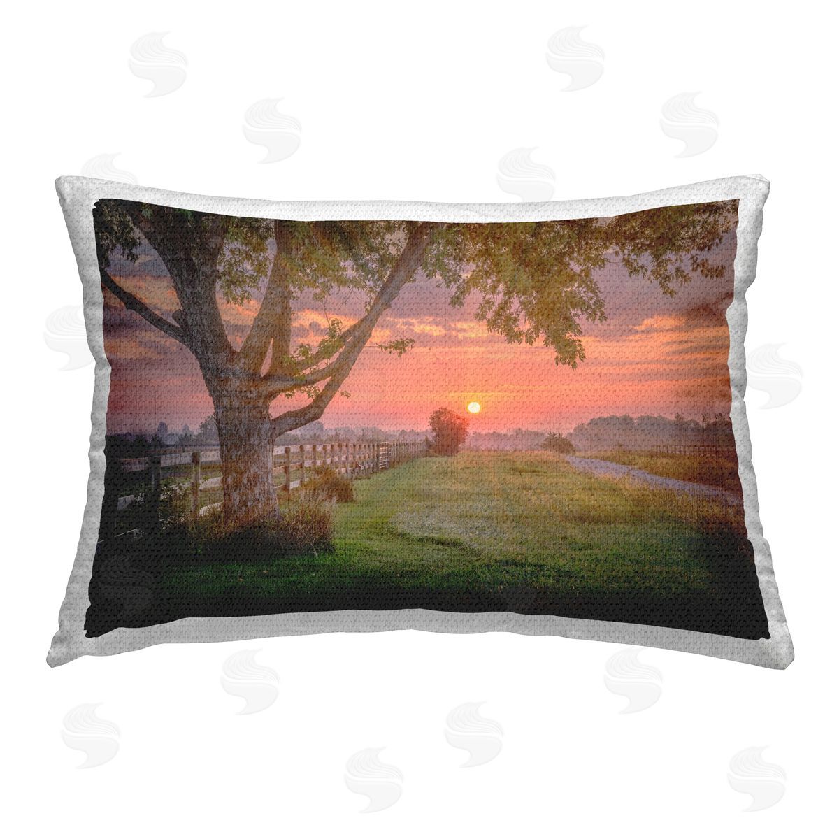 Marty Hulsebos Bold Sunrise in Countryside Outdoor Quick-Dry Polyester Printed Throw Pillow